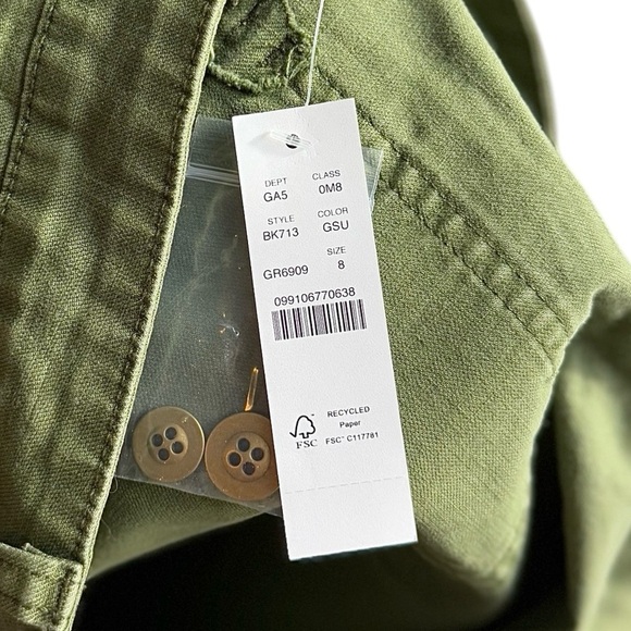 J.Crew Green Garment Dyed Mini Cargo Utility Skirt Size 8 NWT - Picture 8 of 10